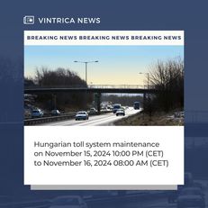 🚨 vintrica News 🚨

Heads up! The Hungarian toll operator (Nemzeti Útdíjfizetési Szolgáltató Zrt., NÚSZ) will be conducting maintenance on the electronic toll system from Friday, November 15, 2024, at 10:00 PM (CET) to Saturday, November 16, 2024, at 8:00 AM (CET).

During this time, purchasing Hungarian e-vignettes and the verification/validation of purchased vignettes will not be possible. This maintenance is necessary to improve system reliability and introduce new features.

We apologize for any inconvenience this may cause and thank you for your understanding.

Stay up-to-date with our latest news by following us on Instagram and checking out our blog!

#vintrica #evignette #digitalvignette #tollportal #electronictoll #hungary #travel #toll #maintenance #news #update #announcement #roadtrip #roadtravel #traveltips #highway #safedriving #travelsmart #traveladvice #planahead #nostress