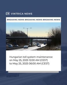 🚨vintrica News🚨

Heads up! The Hungarian toll operator (Nemzeti Útdíjfizetési Szolgáltató Zrt., NÚSZ) has announced a full system shutdown of the electronic toll system for scheduled maintenance.

🛠️ Maintenance window:
Sunday, May 25, 2025, from 12:00 AM (CEST) to 6:00 AM (CEST)

During this time, no Hungarian e-vignettes can be purchased, verified, or validated via any channel. Please note: Toll roads in Hungary must still not be used without a valid e-vignette — even during the system downtime.

This maintenance is part of broader efforts to improve operational reliability.

We apologize for the inconvenience and appreciate your understanding.

Stay informed by following us on Instagram and checking out our blog for the latest updates!

#vintrica #evignette #digitalvignette #tollportal #electronictoll #hungary #travel #toll #maintenance #news #update #announcement #roadtrip #roadtravel #traveltips #highway #safedriving #travelsmart #traveladvice #planahead #nostress