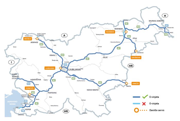 Mautpflichtige Autobahnen und Schnellstraßen in Slowenien