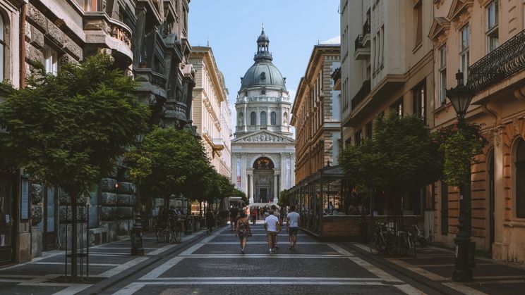 Straße in Budapest