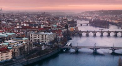 Aussicht auf die Stadt Prag, Tschechien.