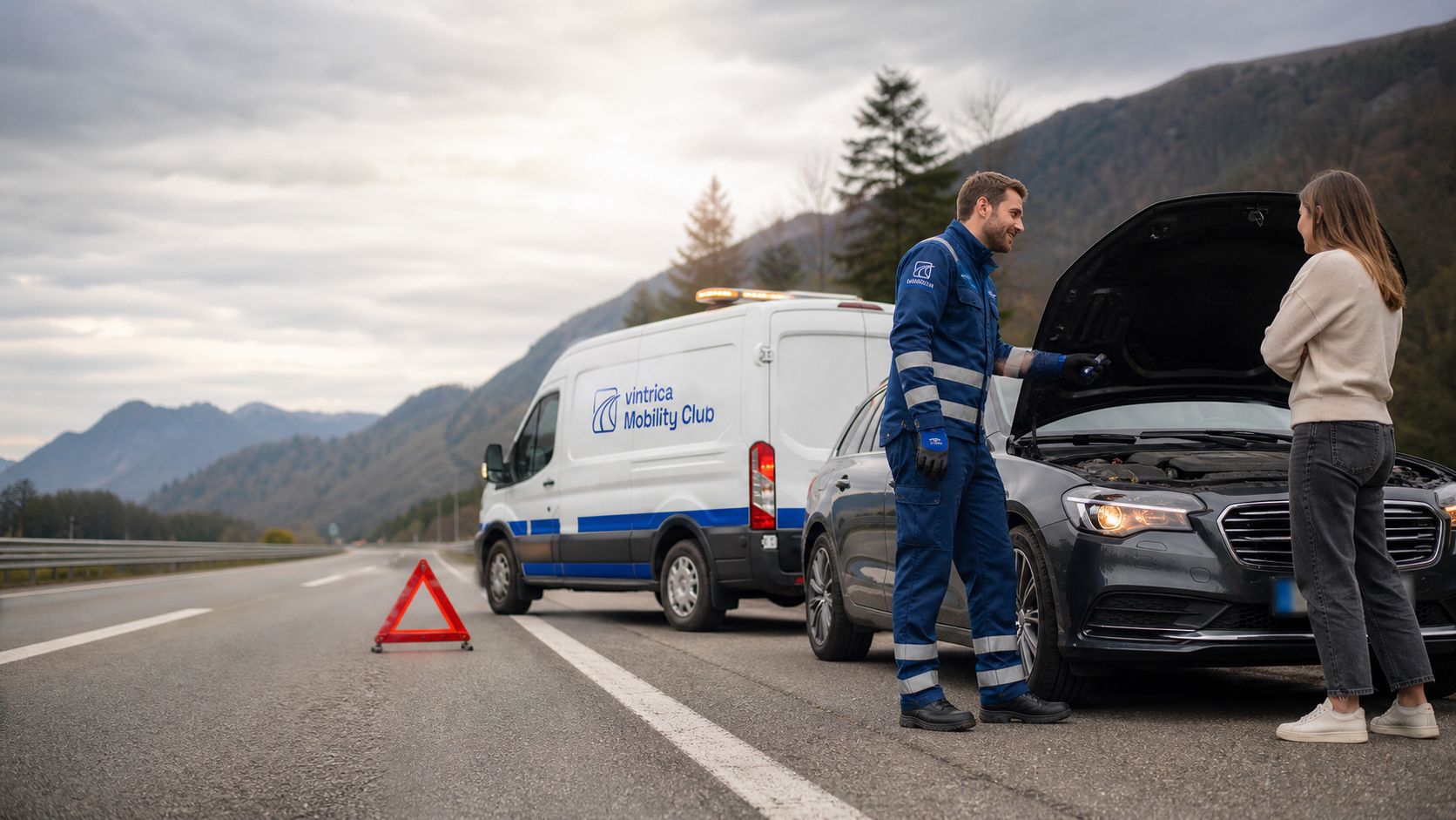 vintrica Mobility Club Pannenhilfe auf der Autobahn